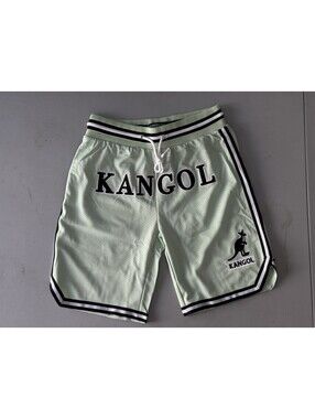 New Kangol Basketball Shorts Mens Size Medium Light Green BNWT Tags